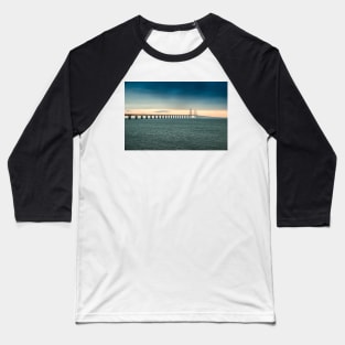 In the colorful evening light lies the Öresund Bridge, which connects Sweden and Denmark Baseball T-Shirt
